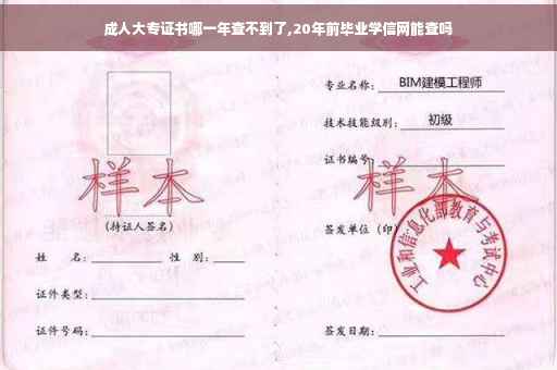 成人大专证书哪一年查不到了,20年前毕业学信网能查吗
