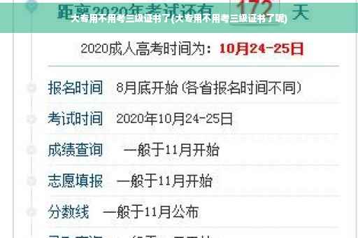 大专用不用考三级证书了(大专用不用考三级证书了呢)