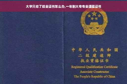 大学只给了结业证书怎么办,一年制大专专业课程证书
