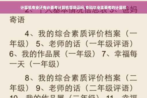 计算机专业还有必要考计算机等级证吗,专科毕业需要考的计算机