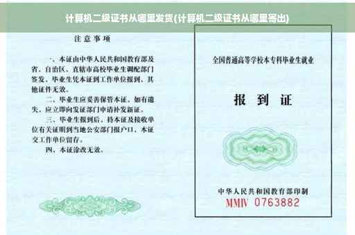 计算机二级证书从哪里发货(计算机二级证书从哪里寄出)