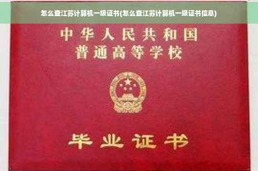 怎么查江苏计算机一级证书(怎么查江苏计算机一级证书信息)