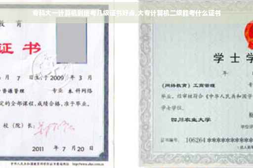 专科大一计算机到底考几级证书好点,大专计算机二级能考什么证书