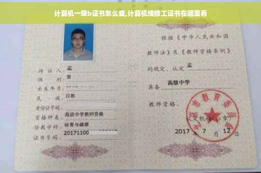 计算机一级b证书怎么查,计算机维修工证书在哪里看
