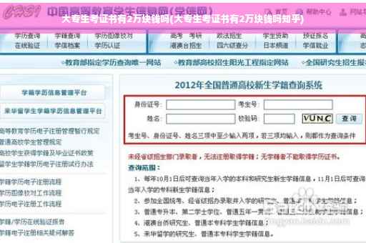 大专生考证书有2万块钱吗(大专生考证书有2万块钱吗知乎)