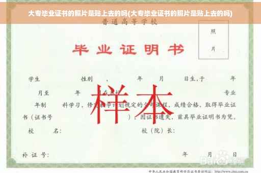 大专毕业证书的照片是贴上去的吗(大专毕业证书的照片是贴上去的吗)