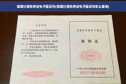 福建计算机考试电子版证书(福建计算机考试电子版证书怎么查询)