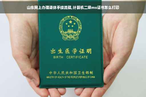 山东网上办理退休手续流程,计算机二级ms证书怎么打印