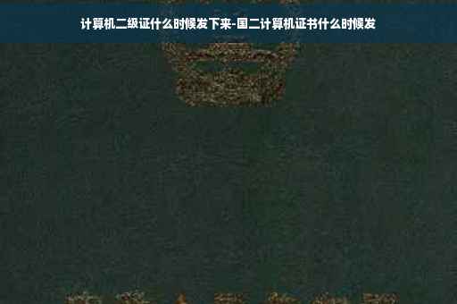 计算机二级证什么时候发下来-国二计算机证书什么时候发
