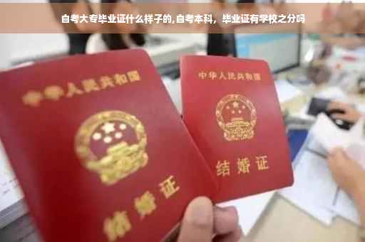 自考大专毕业证什么样子的,自考本科，毕业证有学校之分吗