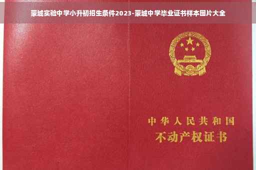 蒙城实验中学小升初招生条件2023-蒙城中学毕业证书样本图片大全