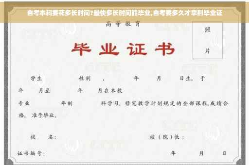 自考本科要花多长时间?最快多长时间能毕业,自考要多久才拿到毕业证