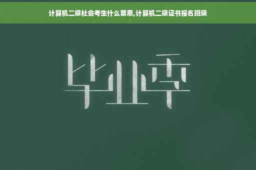计算机二级社会考生什么意思,计算机二级证书报名班级