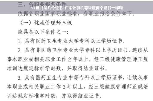 3+证书是几个证书-广东计算机等级证两个证书一样吗