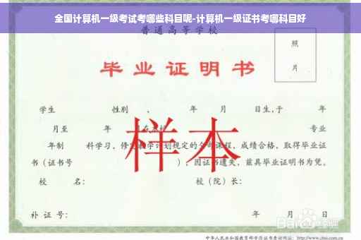 全国计算机一级考试考哪些科目呢-计算机一级证书考哪科目好