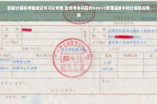 职称计算机考哪些证书可以免考,能免考本科段的00051管理系统中的计算机应用吗