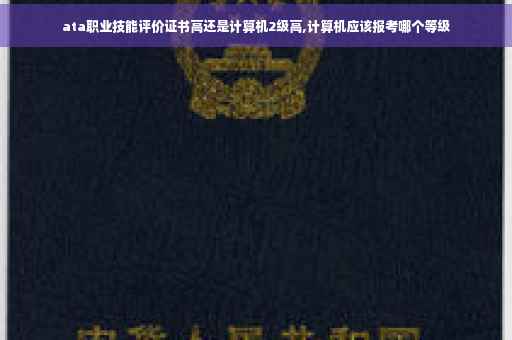 ata职业技能评价证书高还是计算机2级高,计算机应该报考哪个等级