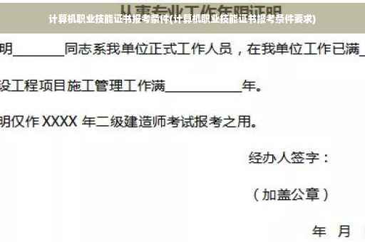 计算机职业技能证书报考条件(计算机职业技能证书报考条件要求)
