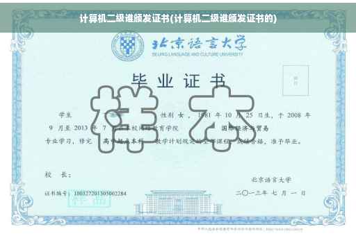 计算机二级谁颁发证书(计算机二级谁颁发证书的)