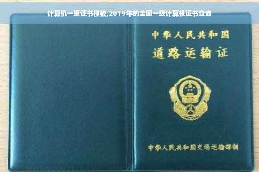 计算机一级证书模板,2019年的全国一级计算机证书查询