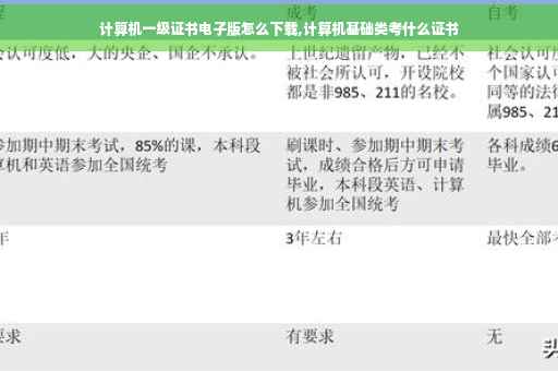 计算机一级证书电子版怎么下载,计算机基础类考什么证书