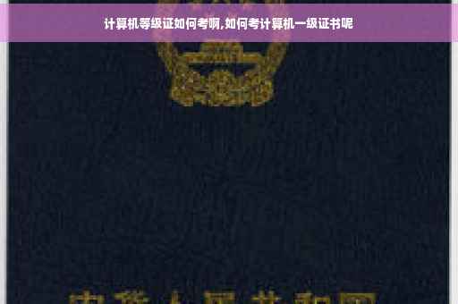 计算机等级证如何考啊,如何考计算机一级证书呢