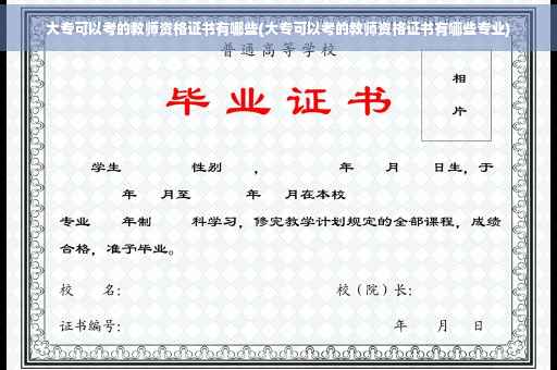 大专可以考的教师资格证书有哪些(大专可以考的教师资格证书有哪些专业)