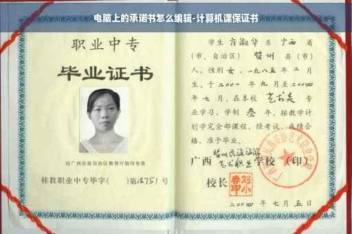 电脑上的承诺书怎么编辑-计算机课保证书