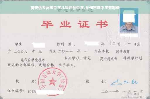 南安侨乡高级中学几级达标中学,泉州市直中学有哪些