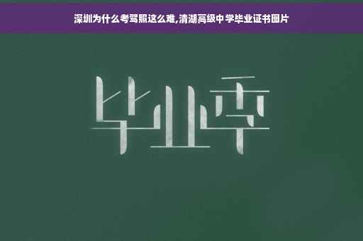深圳为什么考驾照这么难,清湖高级中学毕业证书图片