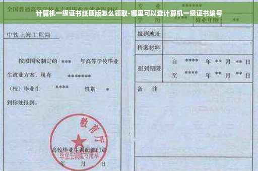 计算机一级证书纸质版怎么领取-哪里可以查计算机一级证书编号