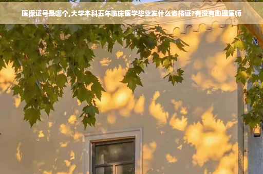 医保证号是哪个,大学本科五年临床医学毕业发什么资格证?有没有助理医师