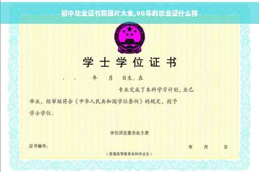 初中毕业证书照图片大全,90年的毕业证什么样