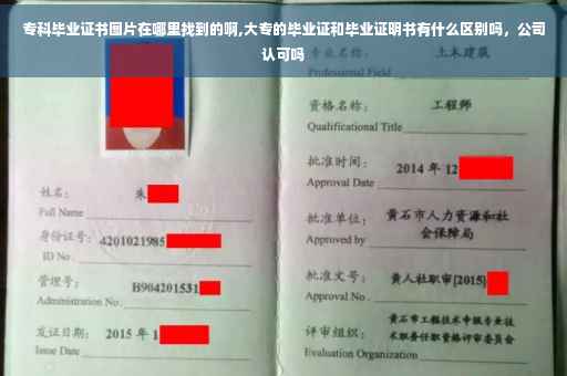 专科毕业证书图片在哪里找到的啊,大专的毕业证和毕业证明书有什么区别吗，公司认可吗