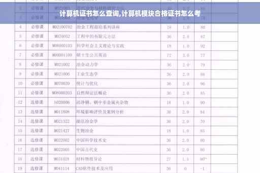 计算机证书怎么查询,计算机模块合格证书怎么考