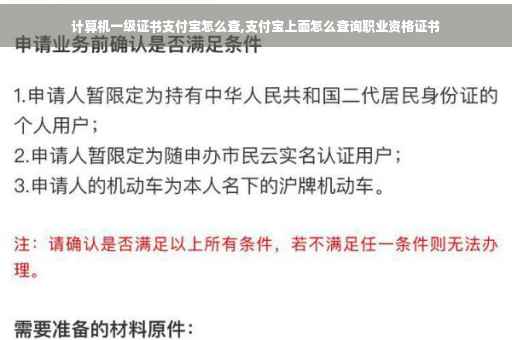 计算机一级证书支付宝怎么查,支付宝上面怎么查询职业资格证书