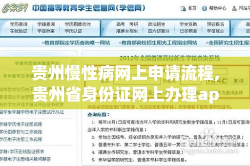 贵州慢性病网上申请流程,贵州省身份证网上办理app