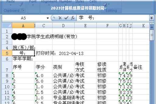 2023计算机纸质证书领取时间-