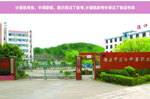 计算机专业，中级职称，我已经过了软考,计算机软考中级过了有证书吗