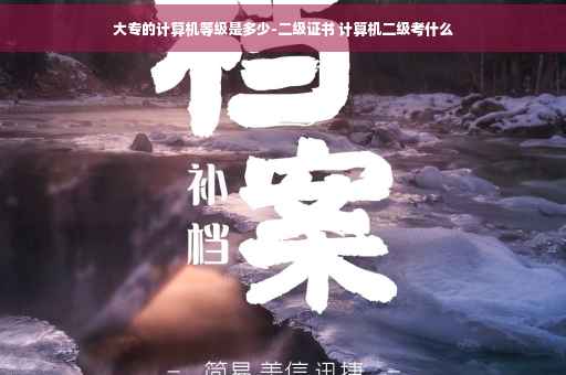 大专的计算机等级是多少-二级证书 计算机二级考什么