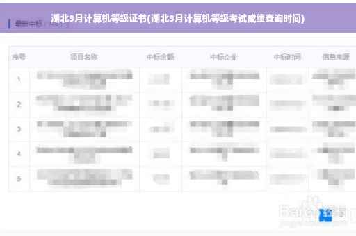 湖北3月计算机等级证书(湖北3月计算机等级考试成绩查询时间)