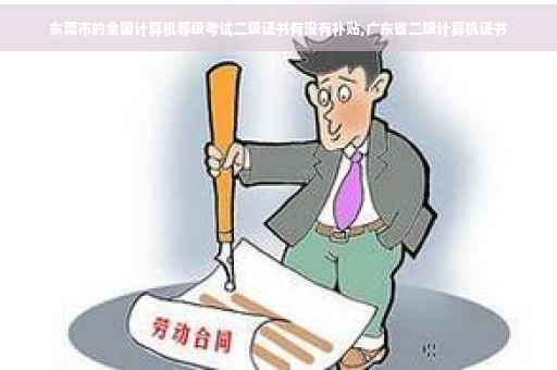 东莞市的全国计算机等级考试二级证书有没有补贴,广东省二级计算机证书