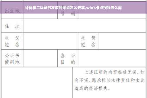 计算机二级证书发放到考点怎么去拿,wink卡点视频怎么剪