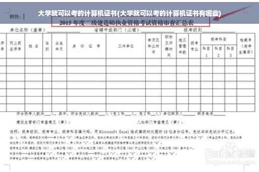 大学就可以考的计算机证书(大学就可以考的计算机证书有哪些)