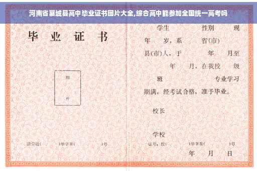 河南省襄城县高中毕业证书图片大全,综合高中能参加全国统一高考吗