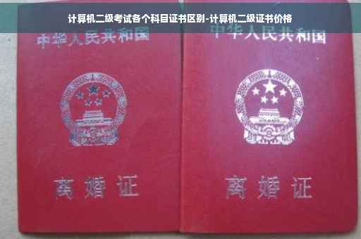 计算机二级考试各个科目证书区别-计算机二级证书价格