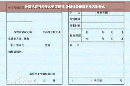 计算机证书是什么类型证书,计算机登记证书全名叫什么