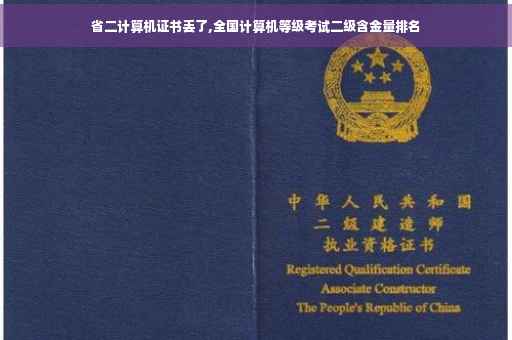 省二计算机证书丢了,全国计算机等级考试二级含金量排名