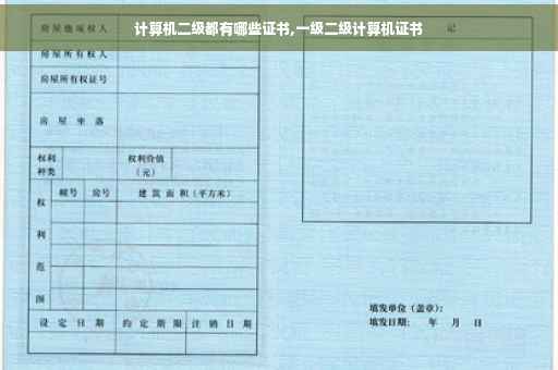 计算机二级都有哪些证书,一级二级计算机证书