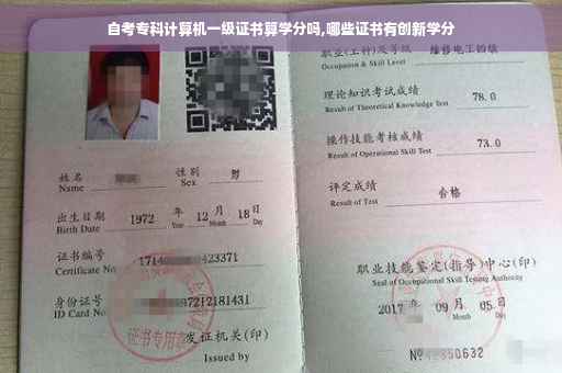 自考专科计算机一级证书算学分吗,哪些证书有创新学分